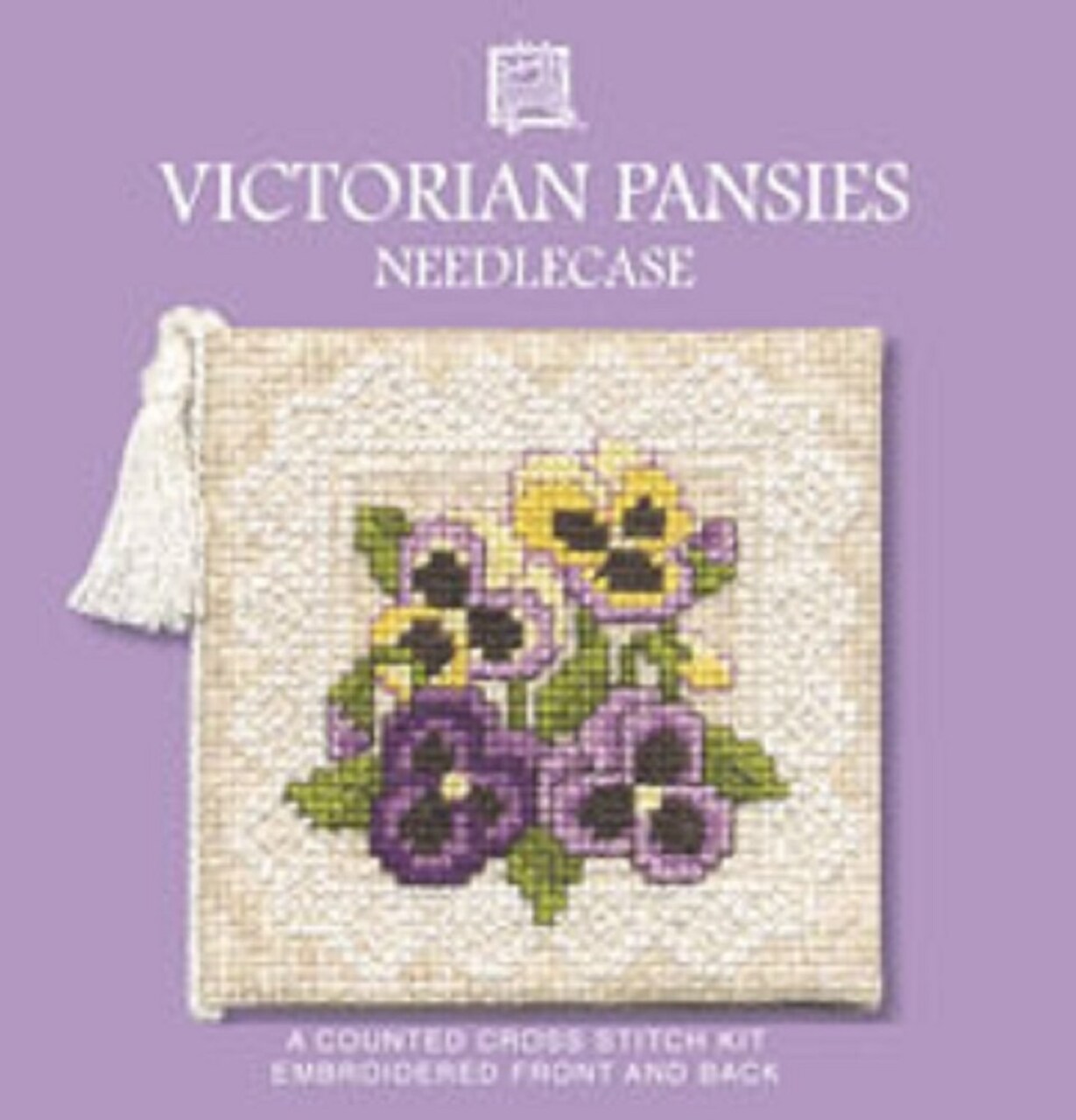 Textile Heritage Needle Case Counted Cross Stitch Kit - Victorian Pansies